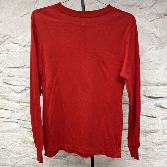 Orvis Base Layer Long -Sleeved Silk Cotton Unisex Large Shirt Vintage Red - Picture 1 of 10